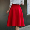 High Waist Pleat Casual Skirt Green Black White Knee-Length Flared Skirts Fashion Women Faldas Saia 5XL Plus Size Ladies Jupe